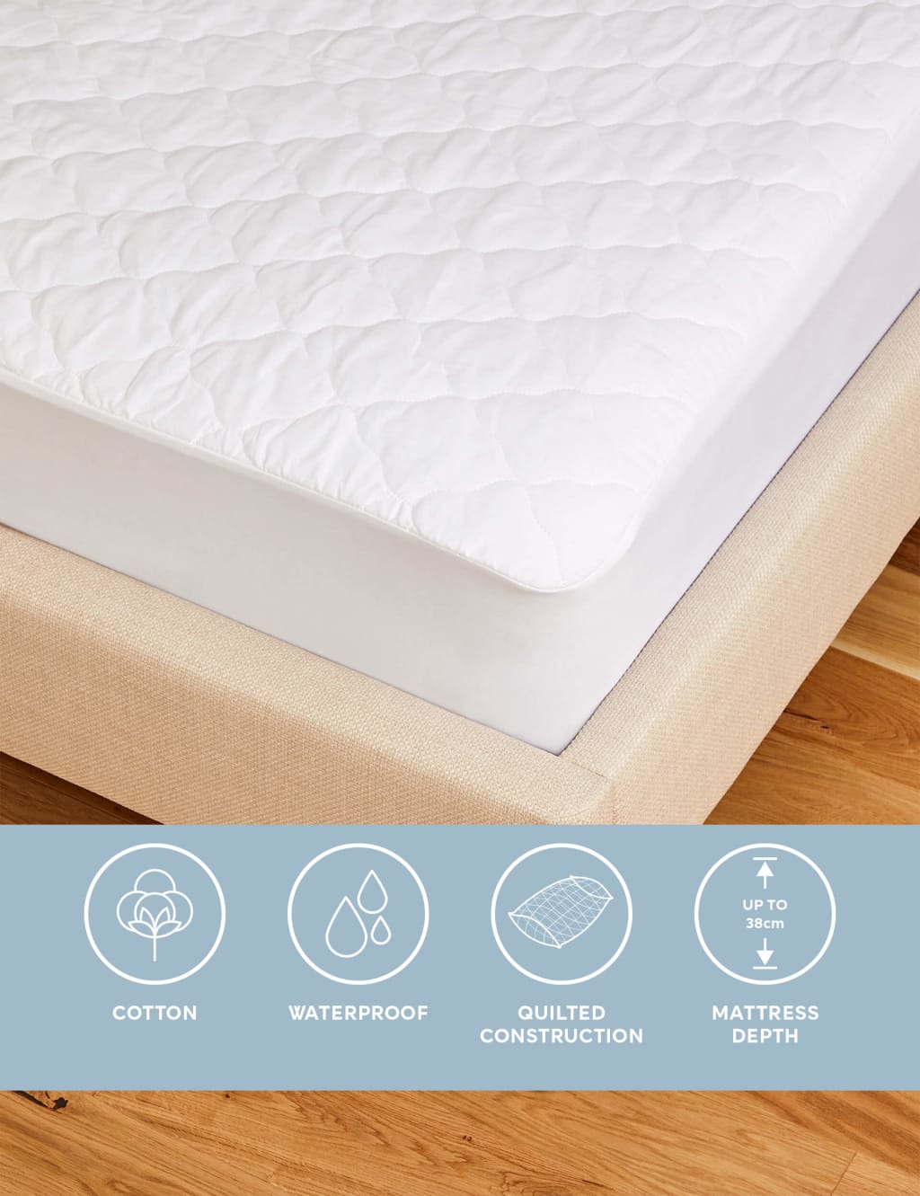 Quilted Waterproof Extra Deep Mattress Protector 3 of 3