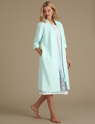 ladies zipped dressing gown