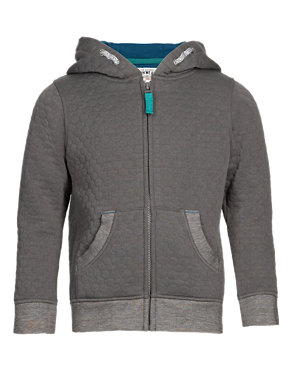 Quilted Zip Through Hooded Sweat Top (1-7 Years) Image 2 of 3