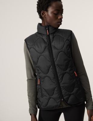 zipped puffer jacket with a funnel collar