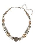 Diamanté & Assorted Bead Stack Foil Necklace