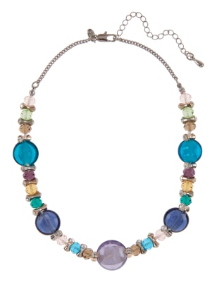 Diamanté Tubes & Assorted Bead Necklace | M&S Collection | M&S