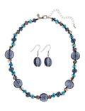 Multi-Faceted Bead Necklace & Earrings Set