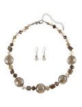 Glitter Swirl Necklace & Earrings Set