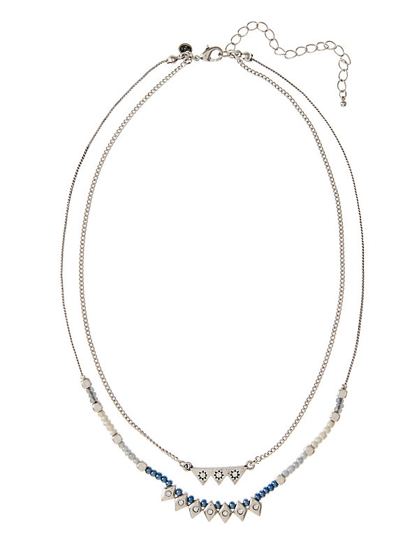 Diamanté & Mini Bead Layered Necklace - HK