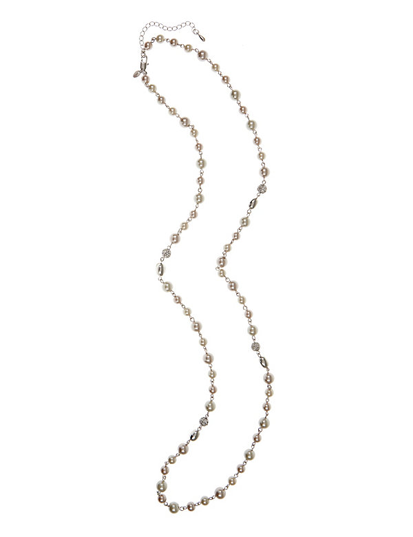 Pearl Effect Long Necklace - JE