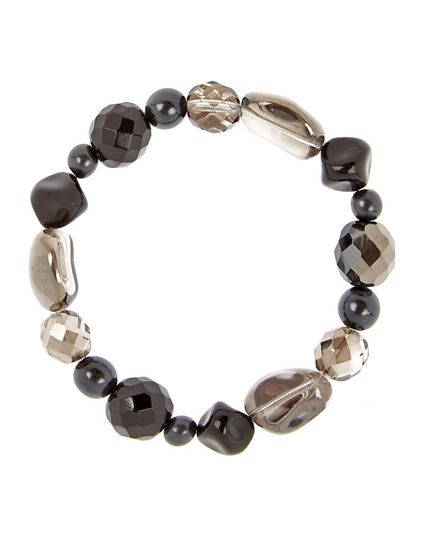 Multi-Faceted Mix Beaded Stretch Bracelet - QA
