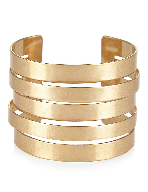 Step Design Open Cuff Bracelet - JE