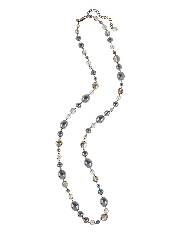 Pearl Effect Sparkle Bead Rope Necklace - JE