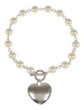 Pearl Effect Heart Pendant Necklace