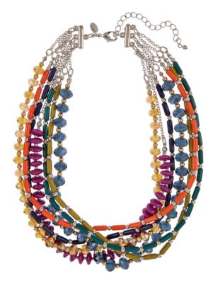 Assorted Bead Multi-Strand Collar Necklace | M&S Collection | M&S