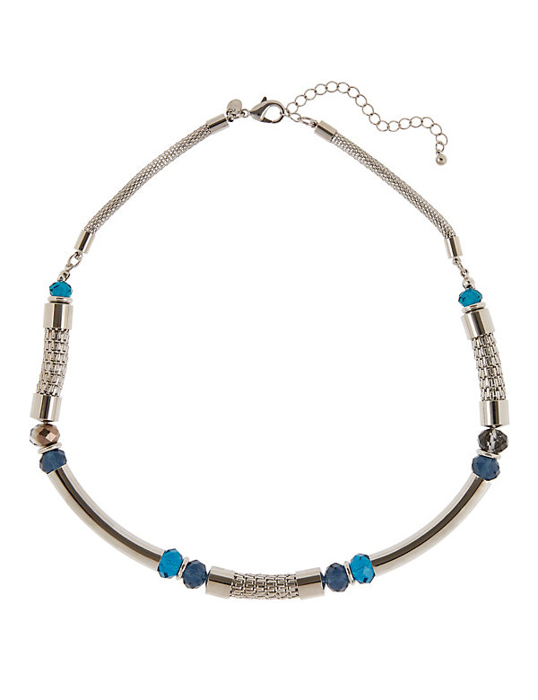 Tubular Metal Bead Necklace - SG