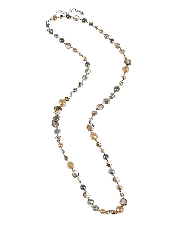 Bead & Glass Long Necklace - JE