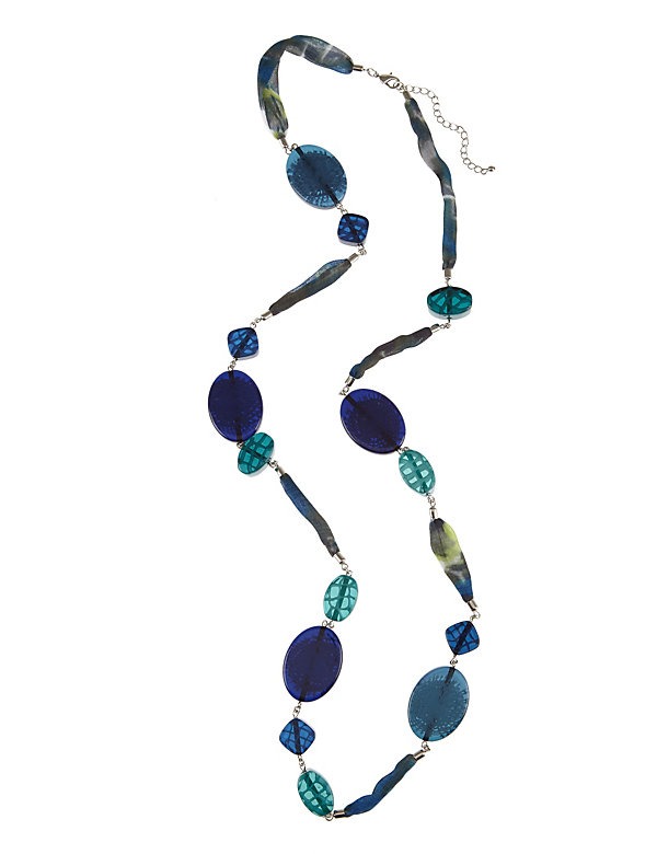 Blurred Resin Scarf Necklace - JE