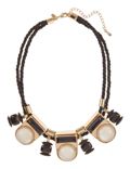 Pearl Effect & Gem Collar Necklace