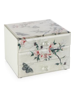 3 Drawer Butterfly & Floral Jewellery Box | M&S Collection | M&S