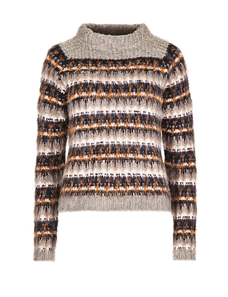 Funnel Neck Brushed Christmas Jumper | Limited Edition | M&S