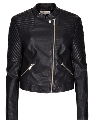 Faux Leather Ribbed Biker Jacket | Limited Edition | M&S