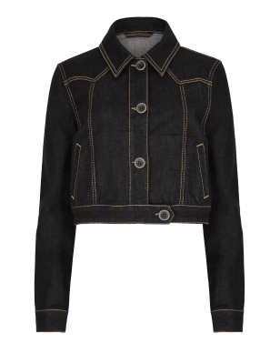 Collared Neck Cropped Denim Jacket | Limited Edition | M&S