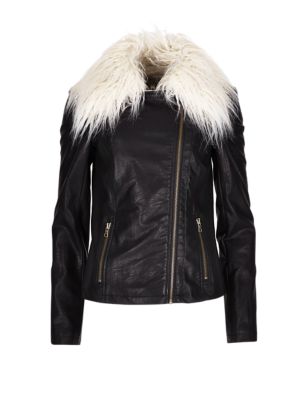 Faux Leather Zip Through Jacket | Limited Edition | M&S