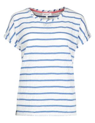 Cotton Rich Nautical Striped T-Shirt | Per Una | M&S