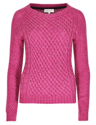 Textured Cable Knit Waffle Jumper with Wool | Per Una | M&S