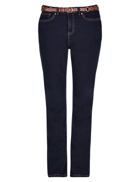 Roma Rise Bootleg Belted Jeans | Per Una | M&S