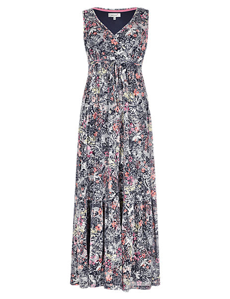 Wrap Front Floral Burnout Maxi Dress | Per Una | M&S