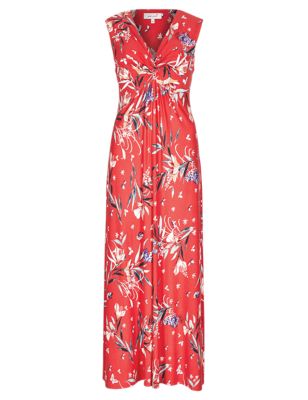 Twisted Front Lily Print Maxi Dress | Per Una | M&S
