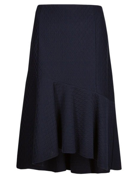 Quilted Knee Length Skirt | Per Una | M&S