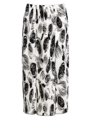 Feather Print Pleated Long Skirt | Limited Edition | M&S