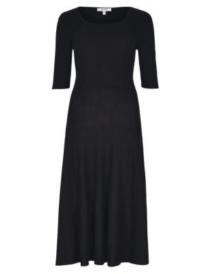 Fit & Flare Knitted Dress with Wool | Per Una | M&S