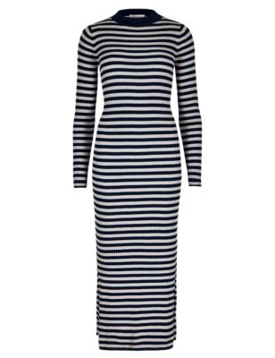 Pure Cotton Striped Knit Column Bodycon Dress | Limited Edition | M&S