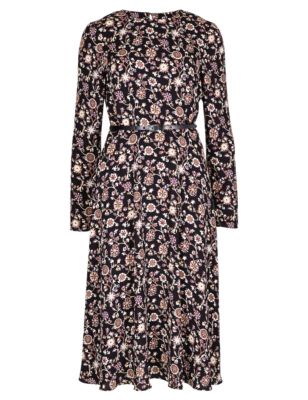 Long Sleeve Boho Floral Fit & Flare Midi Dress | Limited Edition | M&S