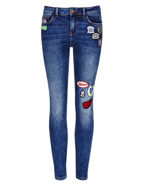 Assorted Badge Skinny Denim Jeans | Limited Edition | M&S