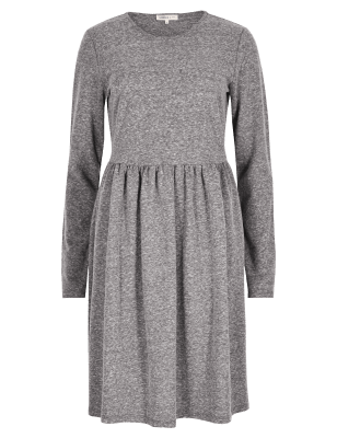 Long Sleeve Fit & Flare Pleated Dress | Limited Edition | M&S