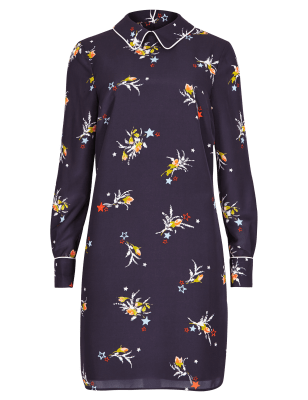 star print shirt dress