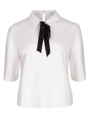 Bow Collar Shell Top | Limited Edition | M&S