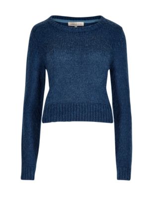 Round Neck Boxy Cropped Jumper with Mohair | Limited Edition | M&S