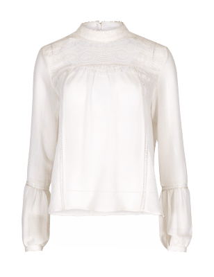 Long Sleeve Lace Trim Blouse | Limited Edition | M&S