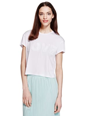| Limited | Edition T-Shirt M\u0026S Slogan \u0027Love\u0027 Modal Blend