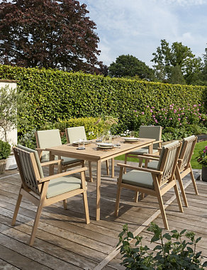 RHS Hampton 6 Seater Garden Table & Chairs Image 2 of 5