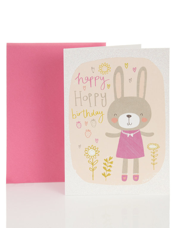 Rabbit Happy Birthday Card Image 1 of 2