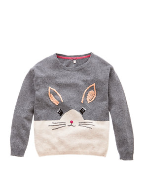 Rabbit Jumper with Wool (5-14 Years) Image 2 of 4