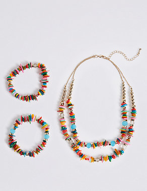 Radiant Shell Necklace & Bracelet Set Image 2 of 3