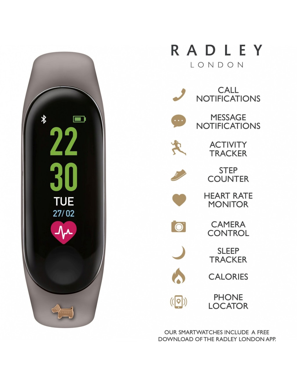 Radley Grey Activity Tracker Smartwatch Radley M&S