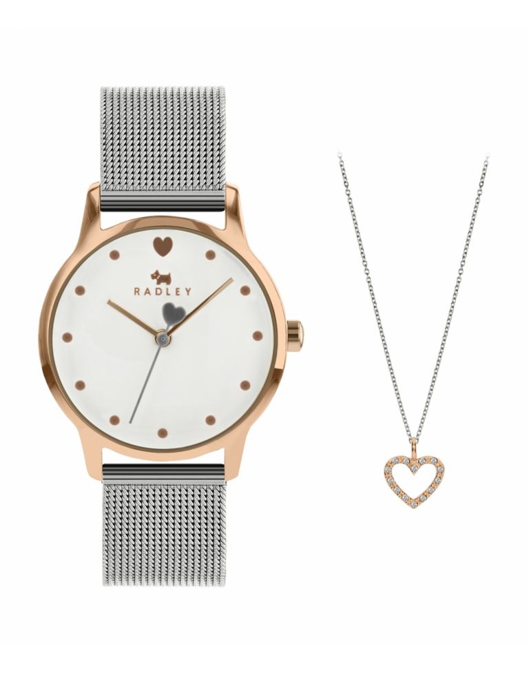 Radley Stainless Steel Watch & Necklace Gift Set 1 of 5