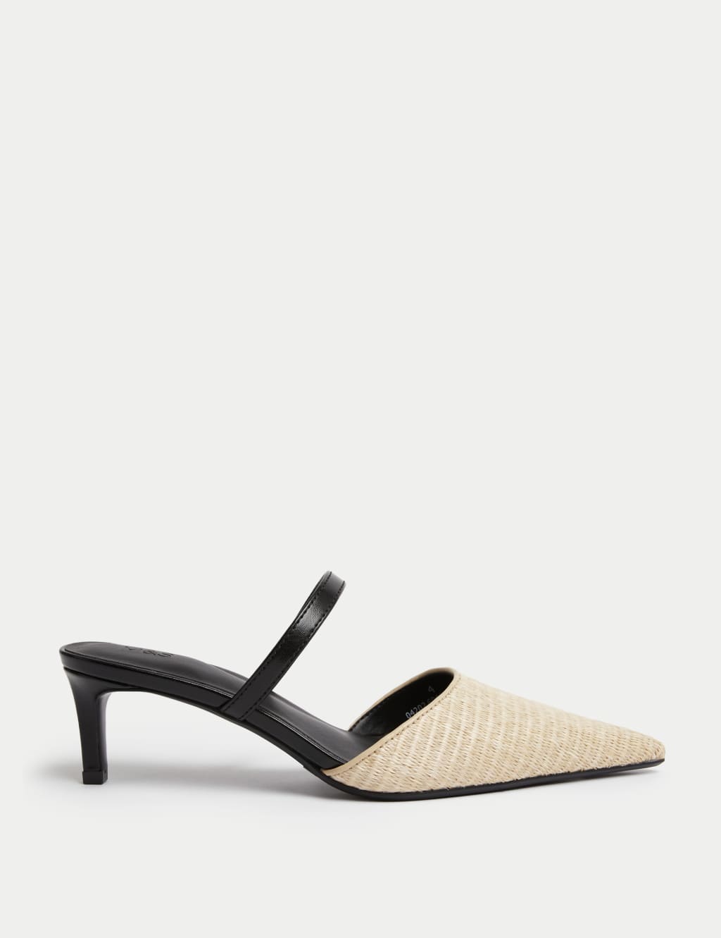Raffia Kitten Heel Pointed Mules M S Collection M S