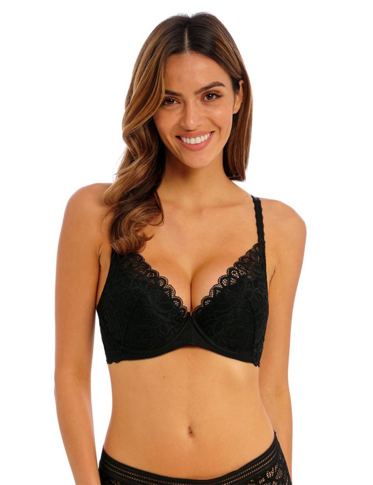 Fusion Lace Padded Plunge Bra - Black – My Bare Essentials