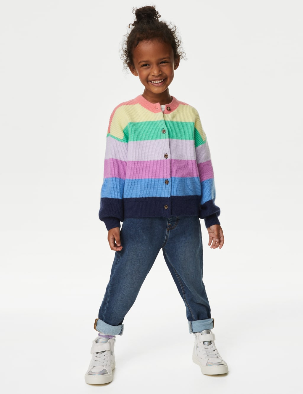 Rainbow Knitted Cardigan 2 8 Yrs M S Collection M S
